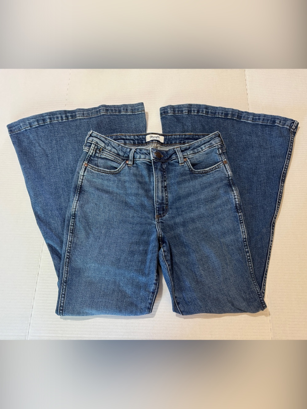 Wrangler Retro Blue Wide Leg Flare Jeans